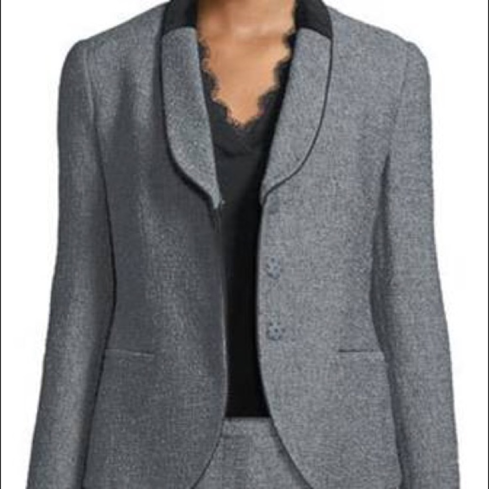 Never Worn Emporio Armani Grey Jacket with Black Suede Detail!